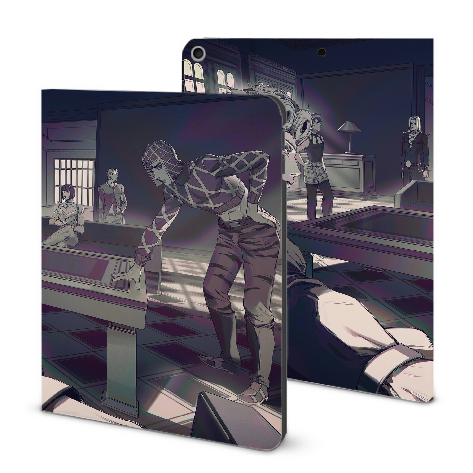 （画像用） ジョジョの奇妙な冒険 JoJo's Bizarre Adventure IPad ケース ブック型 PUレザー TPU 耐衝撃 軽量 薄型 ペン収納なし 全面保護 IPad 各モデル対応